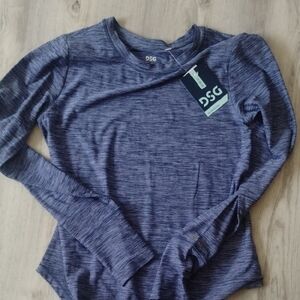 DSG Heathered Blue Crew Neck Top XS Youth/Women's NWT